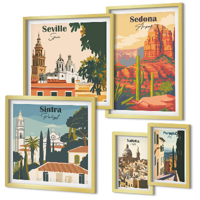 Galeria de parede Paisagens turísticas do mundo