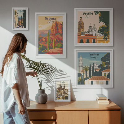 Galeria de parede Paisagens turísticas do mundo