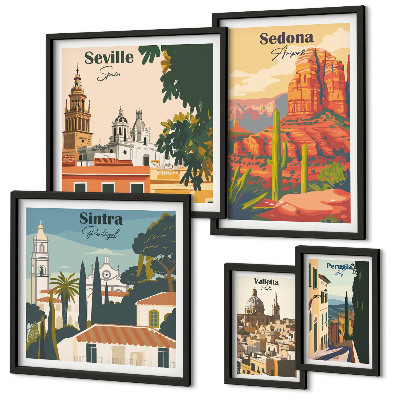 Galeria de parede Paisagens turísticas do mundo