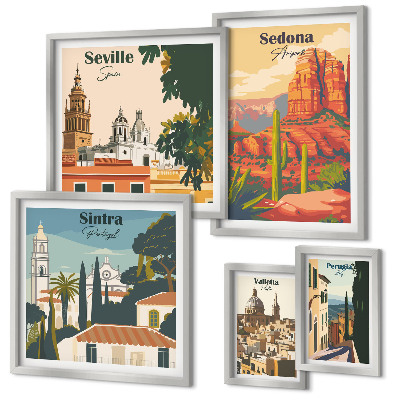 Galeria de parede Paisagens turísticas do mundo