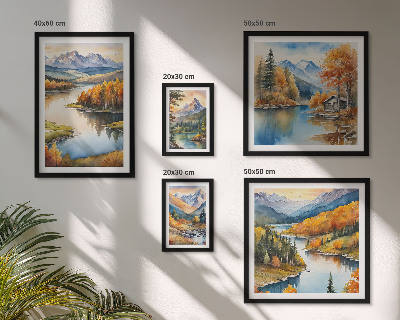 Galeria de parede Rios de montanha árvores de outono