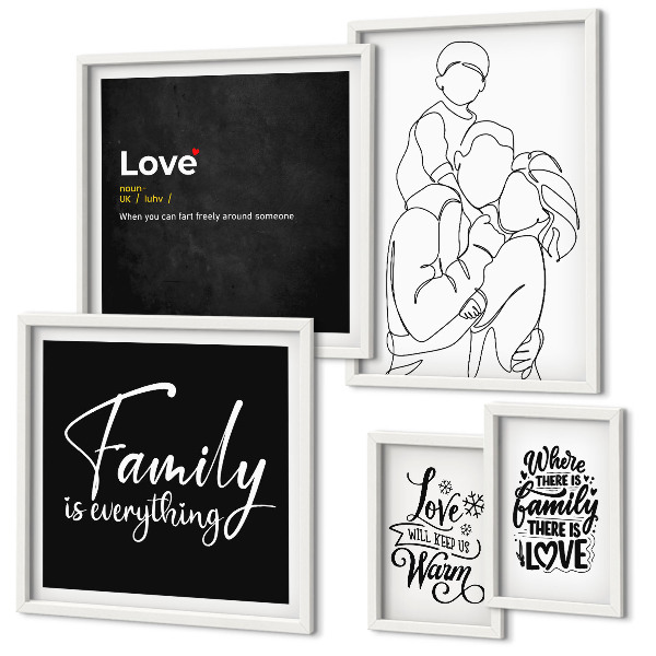 Galeria de parede Valores familiares de amor e proximidade