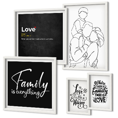 Galeria de parede Valores familiares de amor e proximidade