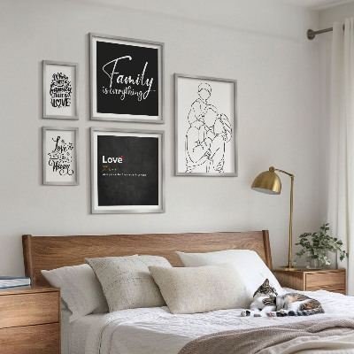 Galeria de parede Valores familiares de amor e proximidade