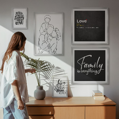 Galeria de parede Valores familiares de amor e proximidade