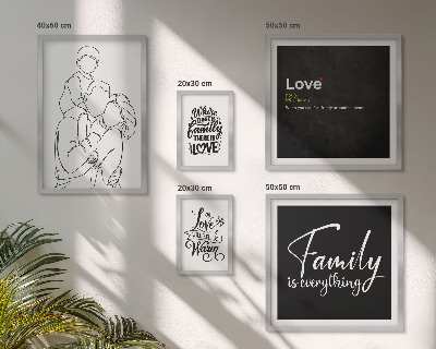 Galeria de parede Valores familiares de amor e proximidade