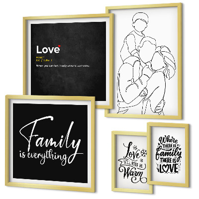 Galeria de parede Valores familiares de amor e proximidade