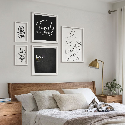 Galeria de parede Valores familiares de amor e proximidade