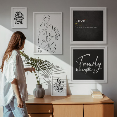 Galeria de parede Valores familiares de amor e proximidade