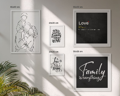 Galeria de parede Valores familiares de amor e proximidade