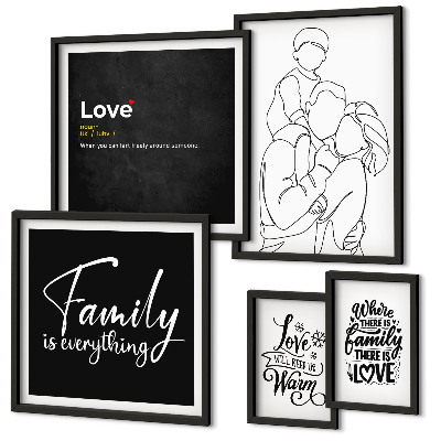 Galeria de parede Valores familiares de amor e proximidade