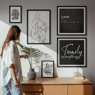Galeria de parede Valores familiares de amor e proximidade