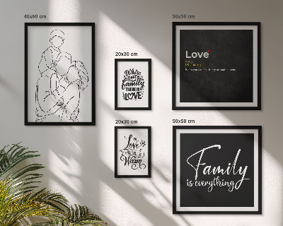 Galeria de parede Valores familiares de amor e proximidade