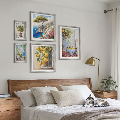 Conjunto de 5 quadros com moldura Inspirações cítricas ao sol