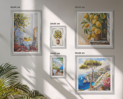 Conjunto de 5 quadros com moldura Inspirações cítricas ao sol