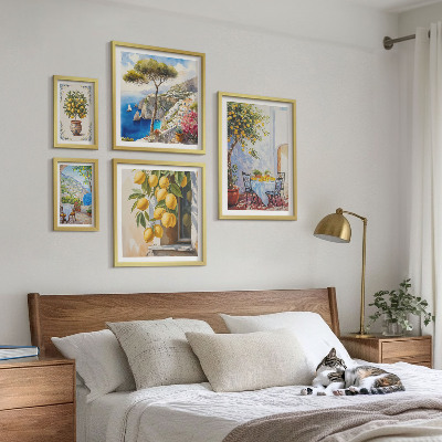 Conjunto de 5 quadros com moldura Inspirações cítricas ao sol