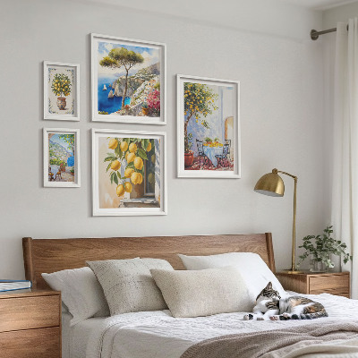Conjunto de 5 quadros com moldura Inspirações cítricas ao sol