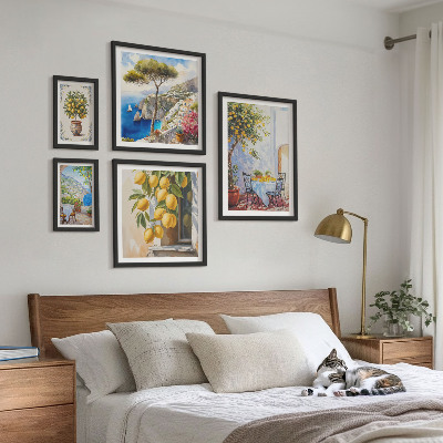Conjunto de 5 quadros com moldura Inspirações cítricas ao sol