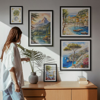 Galeria de parede Paisagens de montanhas e vistas para o mar