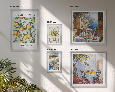 Conjunto de 5 quadros decorativos Inspirações cítricas da Provença