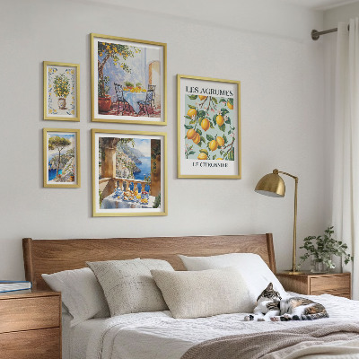Conjunto de 5 quadros decorativos Inspirações cítricas da Provença