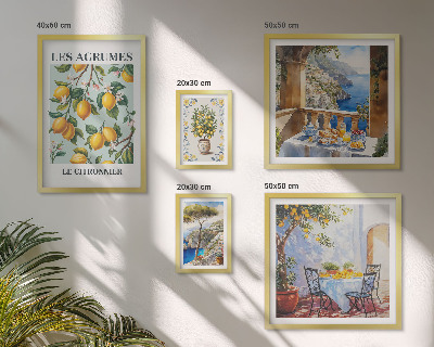 Conjunto de 5 quadros decorativos Inspirações cítricas da Provença