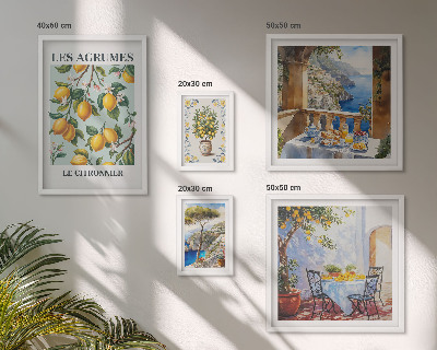 Conjunto de 5 quadros decorativos Inspirações cítricas da Provença