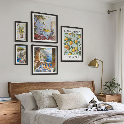 Conjunto de 5 quadros decorativos Inspirações cítricas da Provença