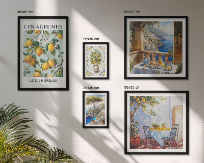 Conjunto de 5 quadros decorativos Inspirações cítricas da Provença