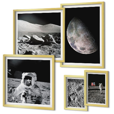 Galeria de parede Paisagens lunares dos astronautas