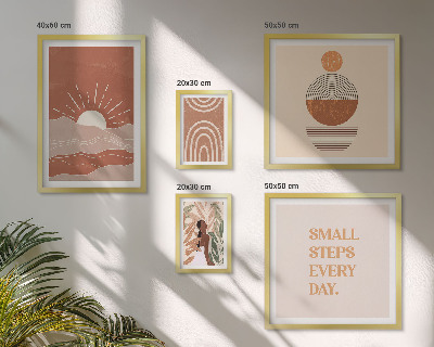 Conjunto de 5 quadros com moldura Estilo boho com slogans positivos sobre a natureza