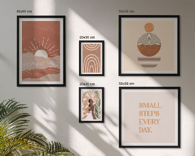 Conjunto de 5 quadros com moldura Estilo boho com slogans positivos sobre a natureza