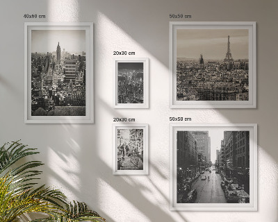 Conjunto de 5 quadros com moldura Panoramas urbanos das capitais europeias