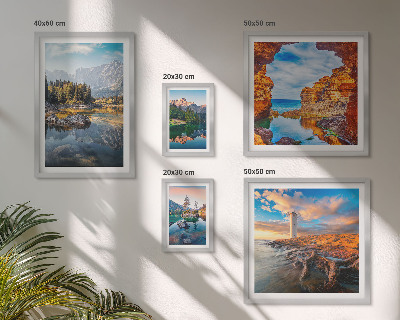 Galeria de parede vistas naturais da água nas montanhas