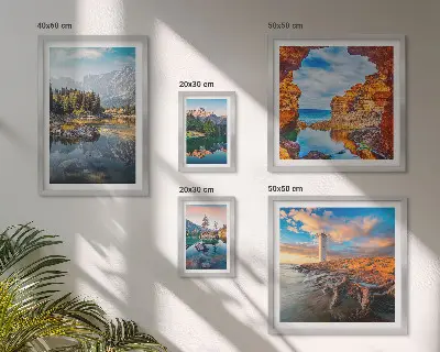Galeria de parede vistas naturais de águas nas montanhas