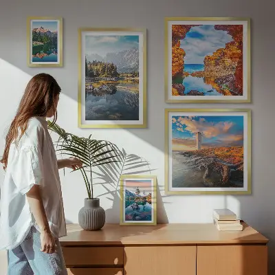 Galeria de parede vistas naturais de águas nas montanhas