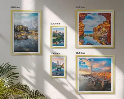 Galeria de parede vistas naturais de águas nas montanhas