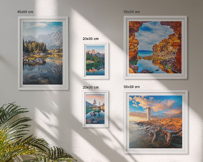 Galeria de parede vistas naturais da água nas montanhas