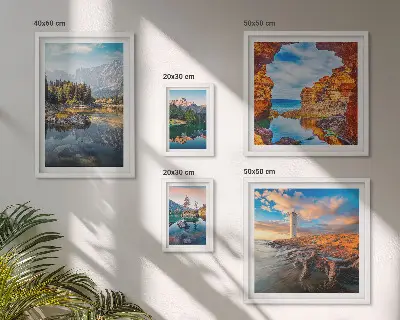 Galeria de parede vistas naturais de águas nas montanhas