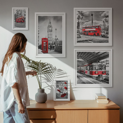 Parede galeria de quadros Motivos londrinos com detalhes