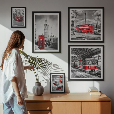Parede galeria de quadros Motivos londrinos com detalhes