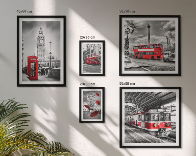 Parede galeria de quadros Motivos londrinos com detalhes