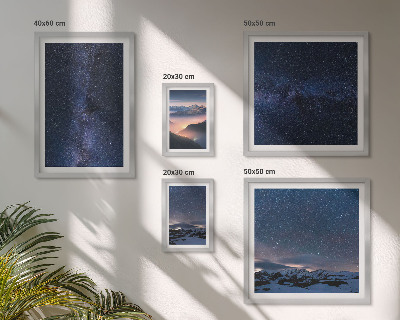 Conjunto de 5 quadros com moldura Paisagens celestes cósmicas