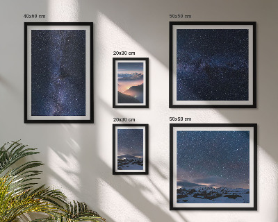 Conjunto de 5 quadros com moldura Paisagens celestes cósmicas