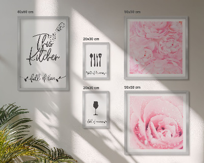 Parede galeria de quadros Inspirações de cozinha com acessórios de rosas