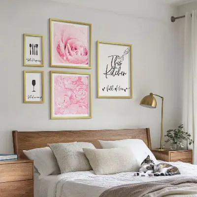 Galeria de quadros para parede inspirações de decoração para cozinha com acessórios de rosas