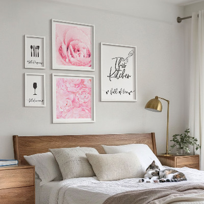 Parede galeria de quadros Inspirações de cozinha com acessórios de rosas