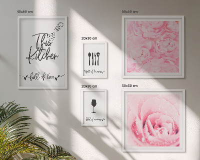 Parede galeria de quadros Inspirações de cozinha com acessórios de rosas