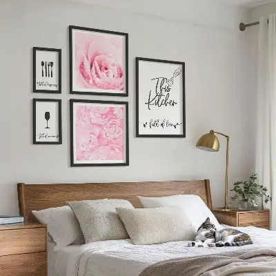 Galeria de quadros para parede inspirações de decoração para cozinha com acessórios de rosas