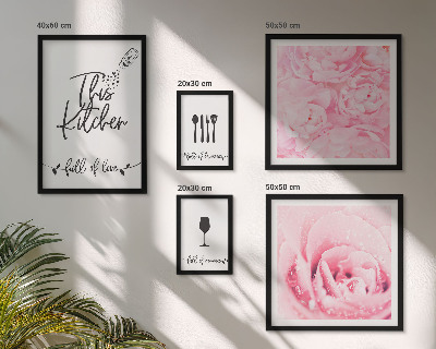 Parede galeria de quadros Inspirações de cozinha com acessórios de rosas